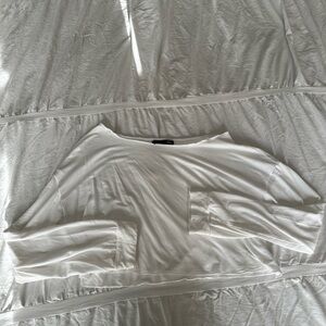 NWOT White Cropped Relaxed Shoulder Long Sleeve Top